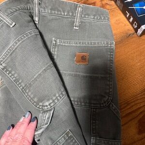 Carhartt Men’s washed Duck  Plaid-Lined Pants